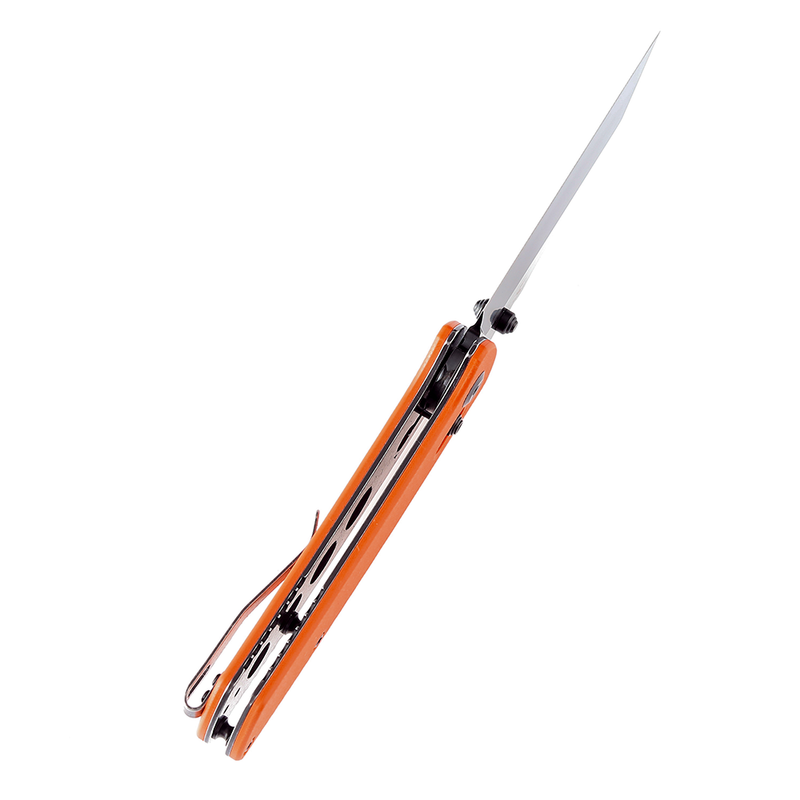 Kansept Main Street T1015V2 154CM Blade Orange G10 Handle Crossbar Lock Folding Knife