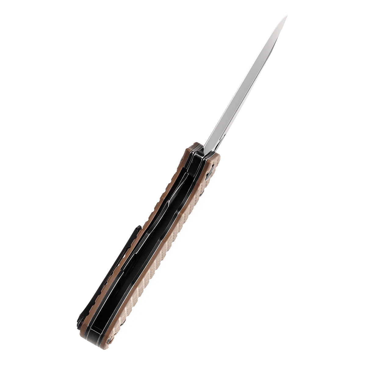 Tenable Bömbur T1054A2 Blackwash D2 Blade Brown G10 Handle Liner Lock Folding Knife