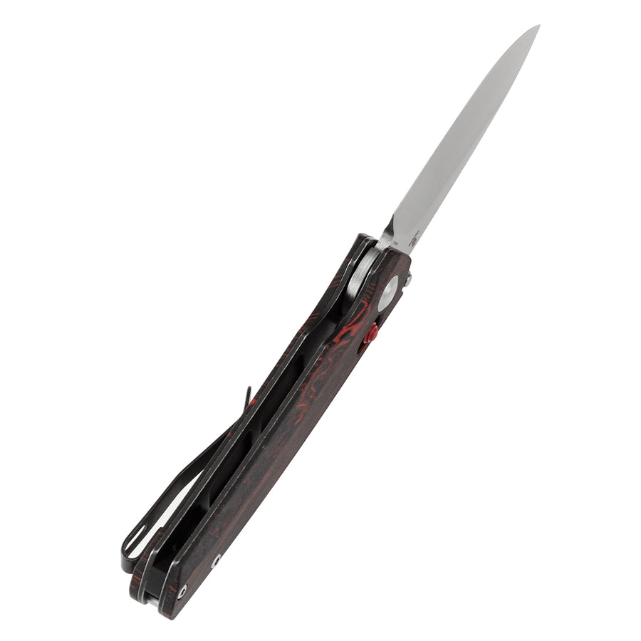 Tenable Raven T2109V3 14C28N Blade Red and Black G-mascus Handle Cross Bar Lock Folding Knife
