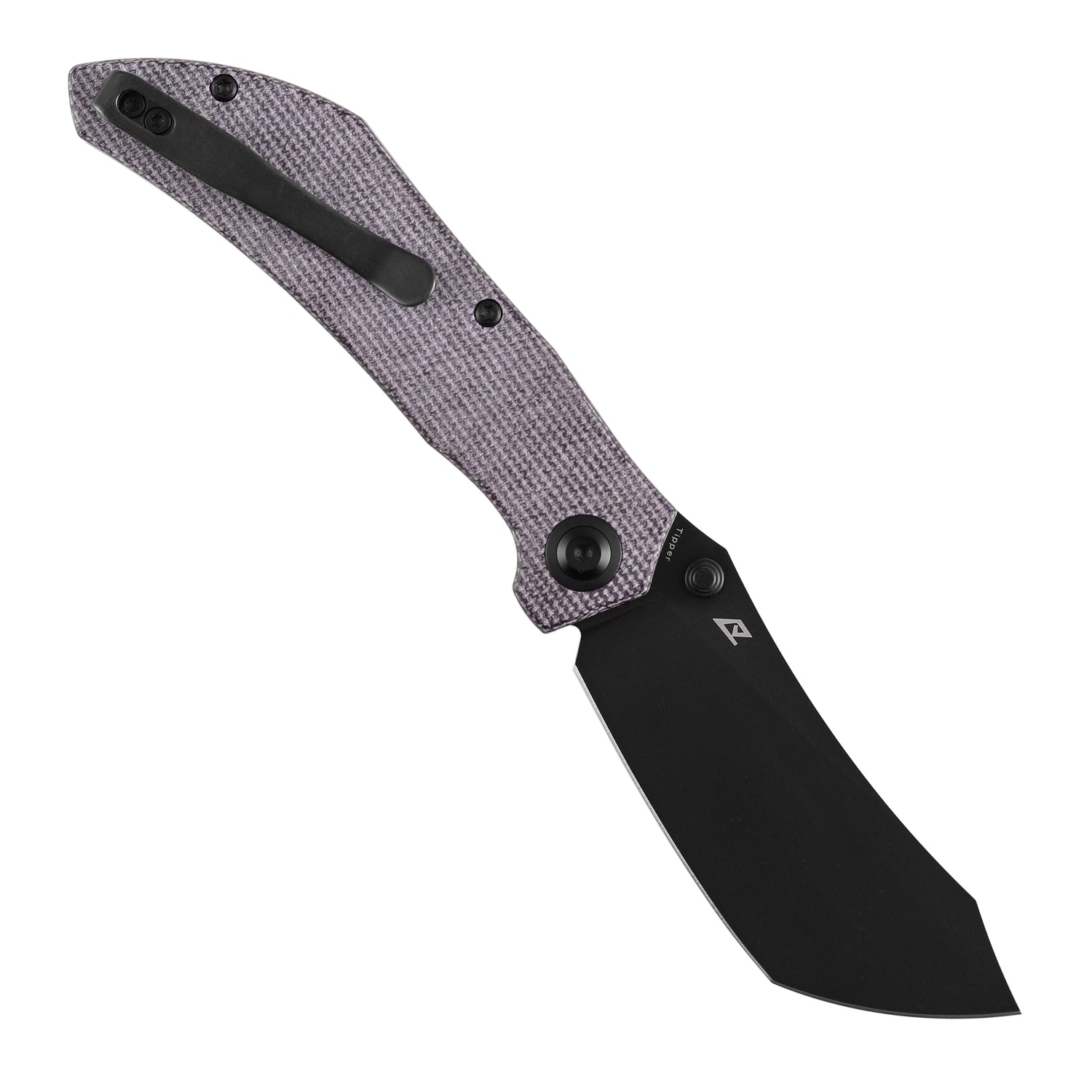 Tenable Tipper B1079A2 Blackwash Nitro-V Blade Purple Micarta Handle Liner Lock Folding Knife