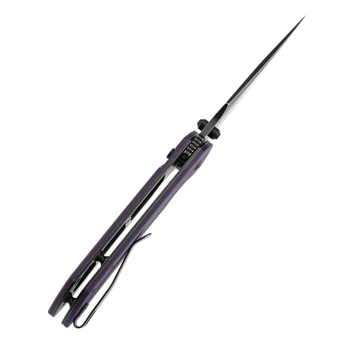 Tenable Fenrir T1034F10 14C28N Blade Purple G10 Handle Button Lock Folding Knife