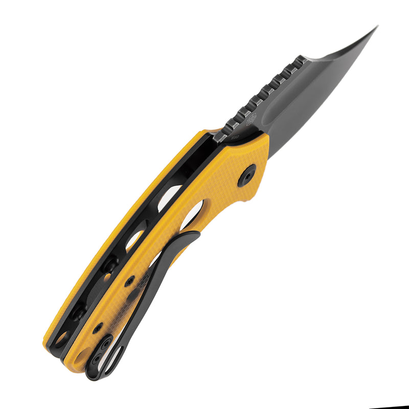 Kansept Wasp T2144F4 154CM Blade Yellow G10 Handle Button Lock Folding Knife