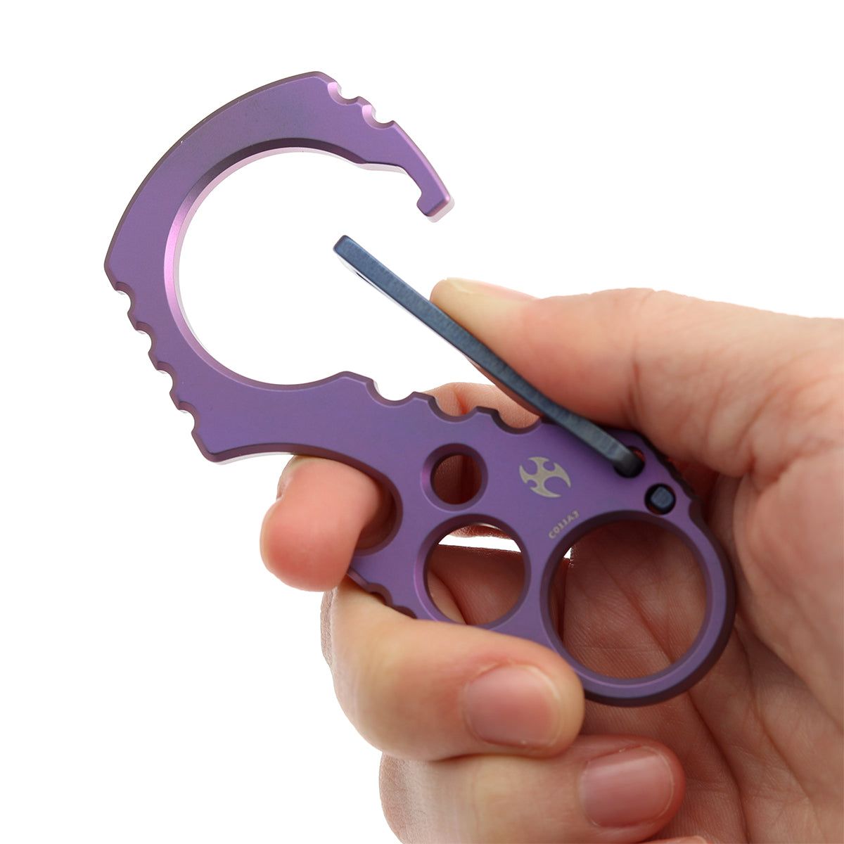 Kansept Carabiner C011A3 Purple Anodized Titanium with Blue Anodized Lock Climbing Carabiner