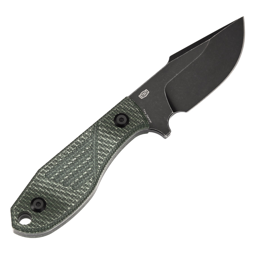 Tenable Tiny Dancer G014A6 Blackwash D2 Blade Green Micarta Handle Fixed Blade