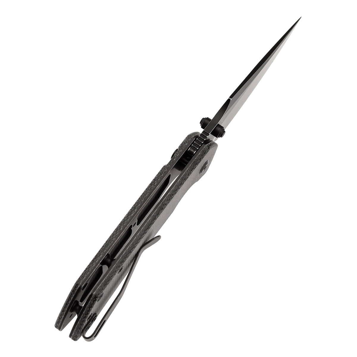 Tenable Fenrir T1034F6 Blackwashed 14C28N Black Micarta Handle Button Lock Folding Knife