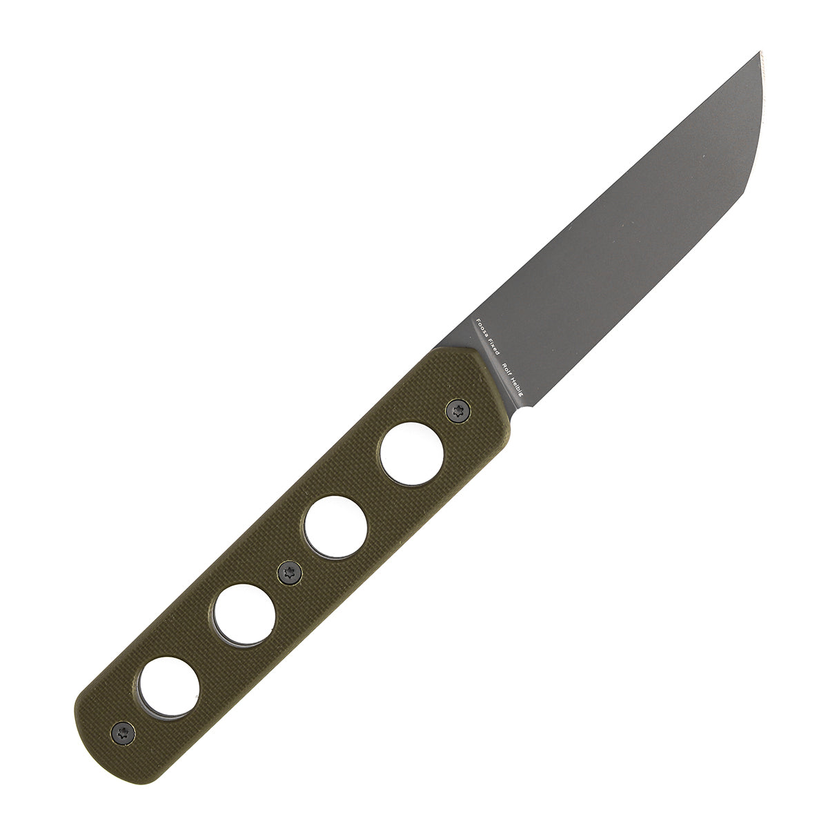 Tenable Foosa G2020A4 Gray TiCn Coated D2 Blade Olive Green G10 Handle Fixed Blade Knife
