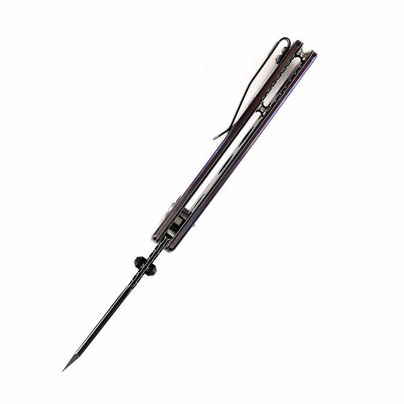 Kansept Main Street K1015M1 CPM-20CV Blade Timascus Handle Crossbar Lock Folding Knife