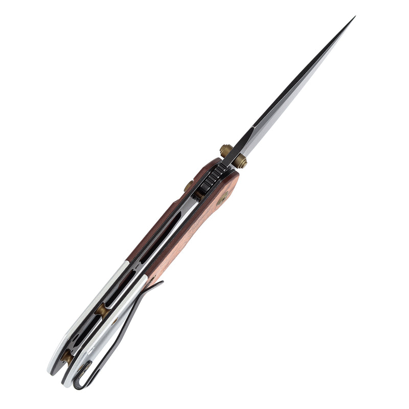 Kansept Fenrir T1034B2 Blackwash 154CM Blade G10 with Copper Foil Handle Button Lock Folding Knife