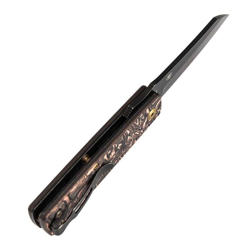 Kansept Higonokami T2135A2 154CM Blade Copper Carbon Fiber Handle Liner Lock Folding Knife