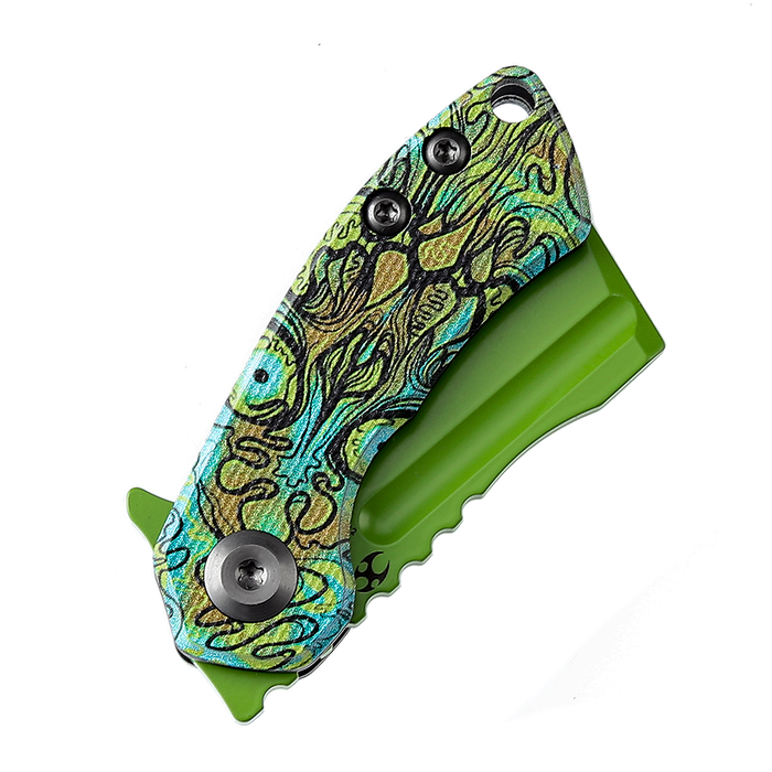 KANSEPT Mini Korvid T3030B2 154CM Blade G10 with Undead Print-Green Handle Liner Lock