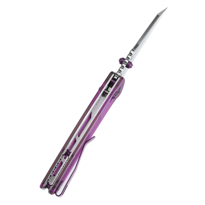 Kansept Main Street T1015V10 154CM Blade Purple Acrylic Handle Crossbar Lock Folding Knife