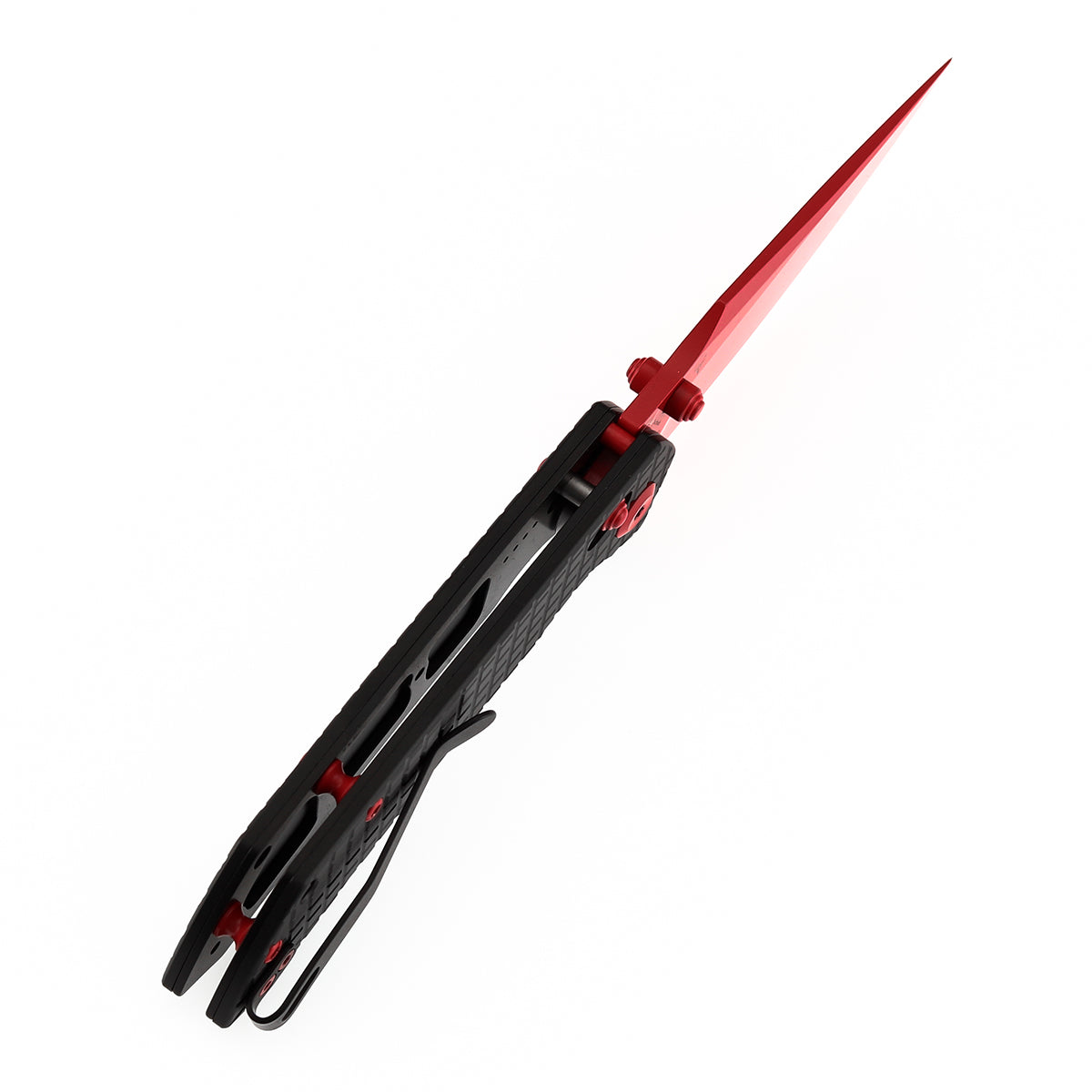 Tenable Fenrir T1034V10 Red Coated Nitro-V Blade Blcak Aluminum Crossbar Lock Folding Knife