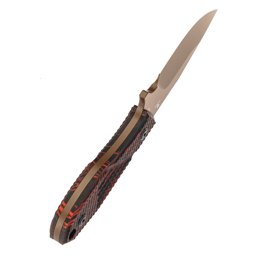 Tenable Tiny Dancer G014A2 Rose Gold Coated D2 Blade G10 G-mascus Handle Fixed Blade