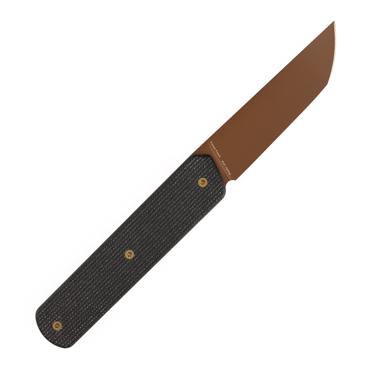 Tenable Foosa G2020A1 Rose Gold D2 Blade Black Micarta Handle Fixed Blade Knife