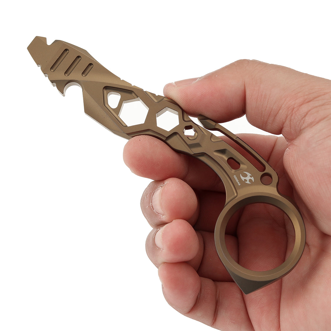 Kansept PryMate G008A6 Bronze Anodized Titanium EDC Pry Bar - Glass Breaker, Bottle Opener, Hex Bit, Pocket Clip
