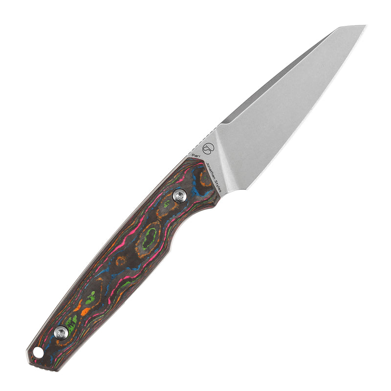 Kansept Parr G011A3 CPM-S35VN Blade 80S Camo Carbon Fiber Handle Fixed Blade Knife