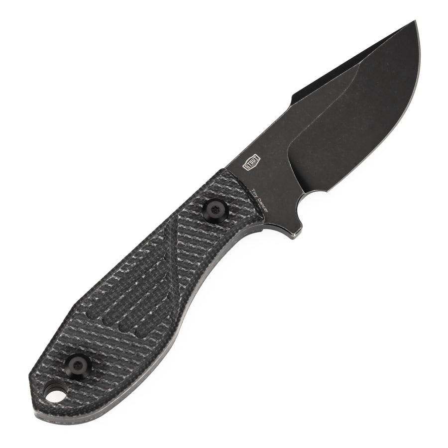 Tenable Tiny Dancer G014A4 Blackwash D2 Blade Black Micarta Handle Fixed Blade