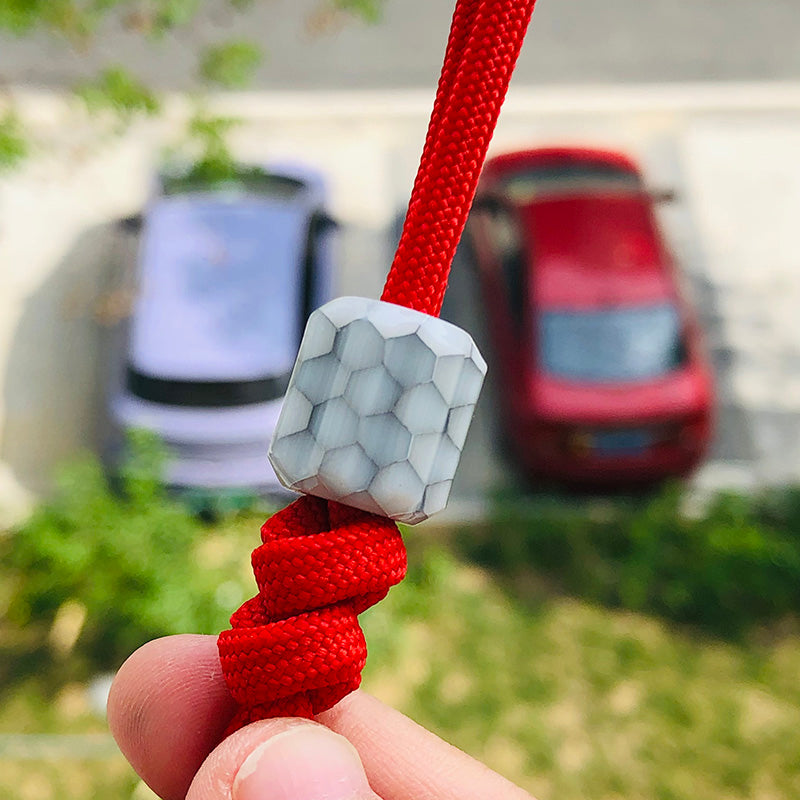 SnakeSword Honeycomb Pattern White Resin Knife lanyard beads Knives lanyard beads