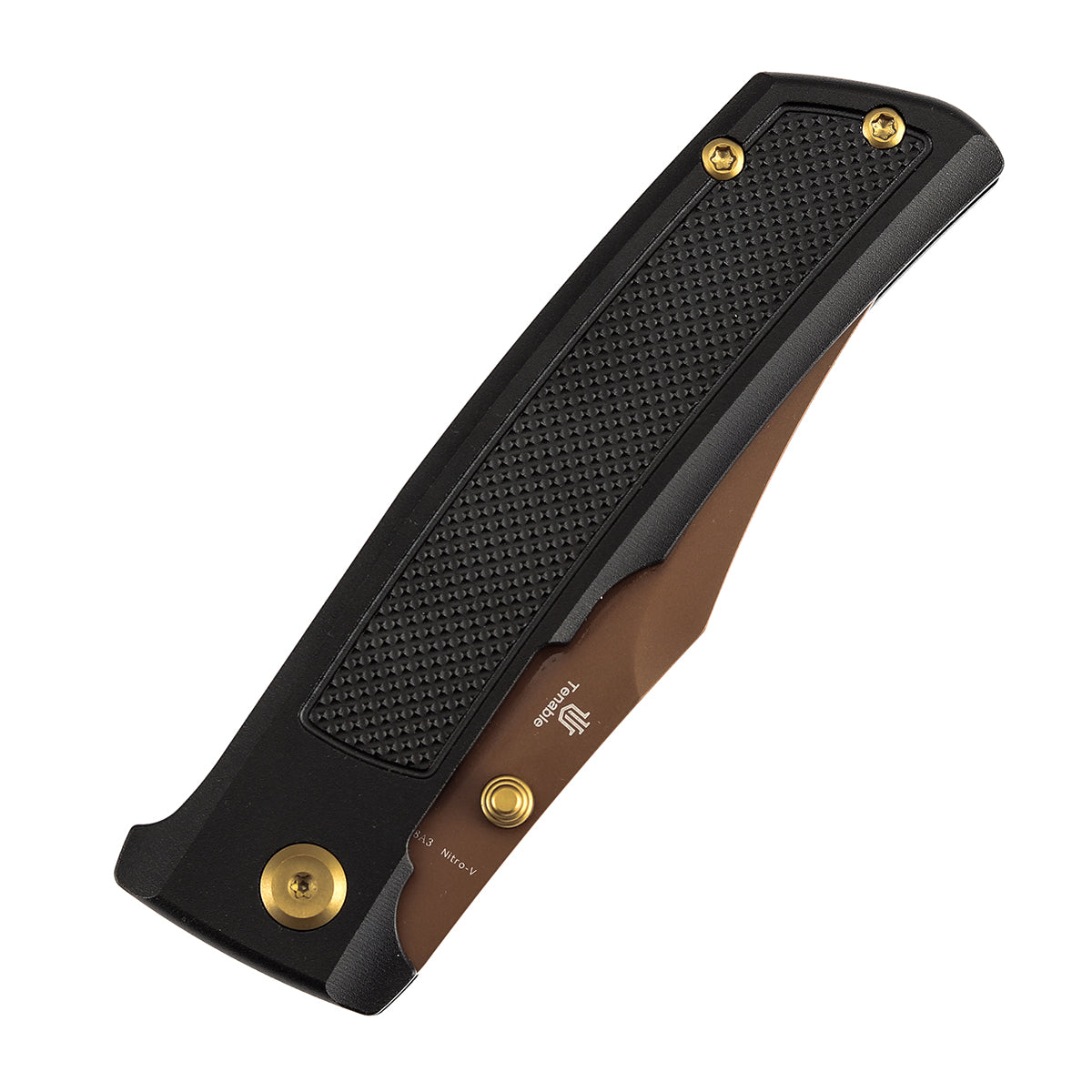 Tenable Bison B2108A3 Rose Gold Nitro-V Blade Black Aluminum Handle Liner Lock Folding Knife