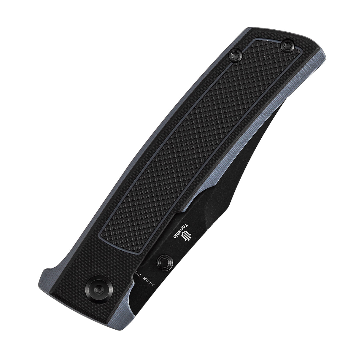 Tenable Bison B2108A2 Blackwash Nitro-V Blade Black and Gray G10 Handle Liner Lock Folding Knife