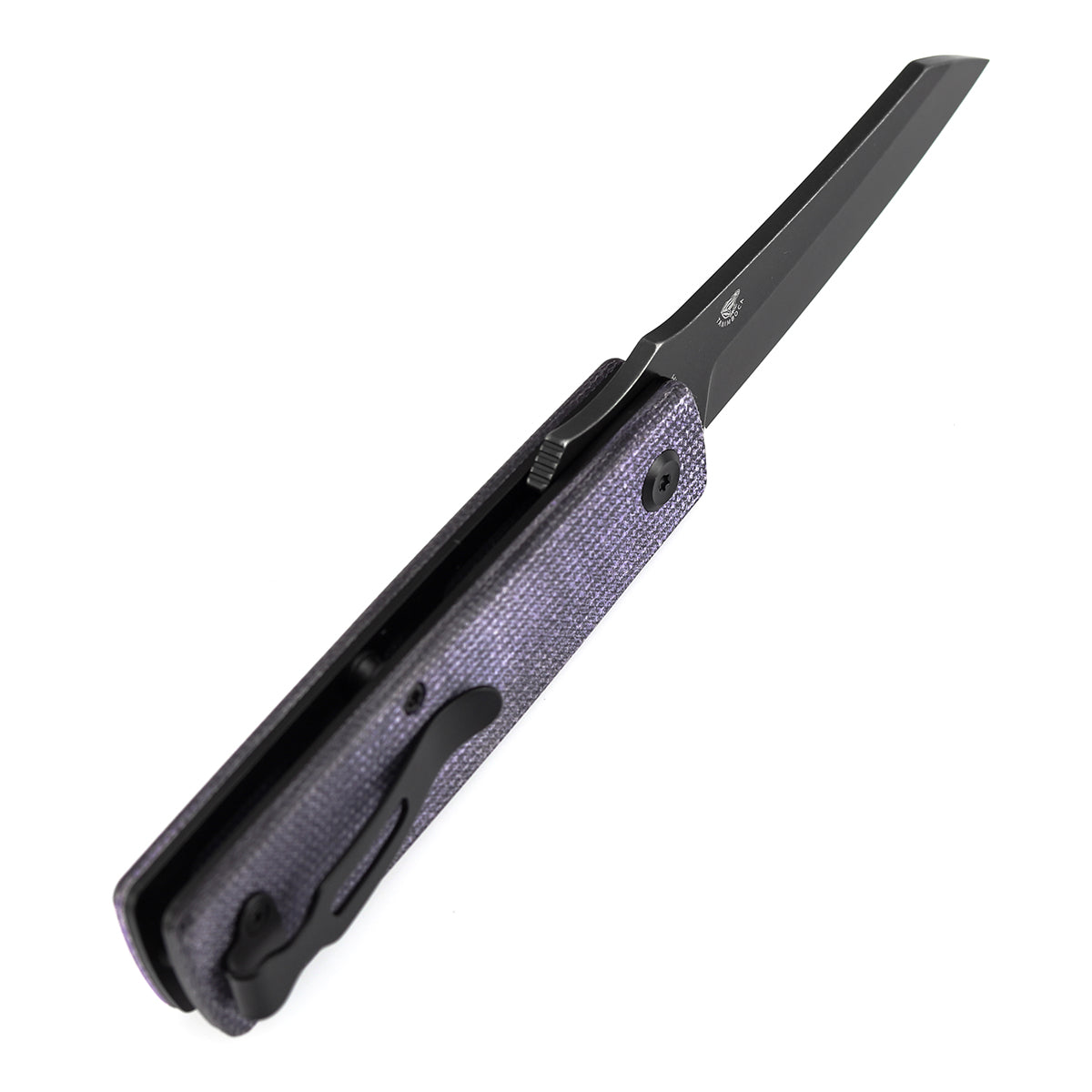 Tenable Higonokami B2135A1 Black Stonewashed D2 Blade Purple Micarta Handle Liner Lock Folding Knife
