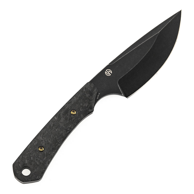 Kansept Flank G006A1 Stonewashed D2 Blade Shred Carbon Fiber Handle Fixed Blade Knife