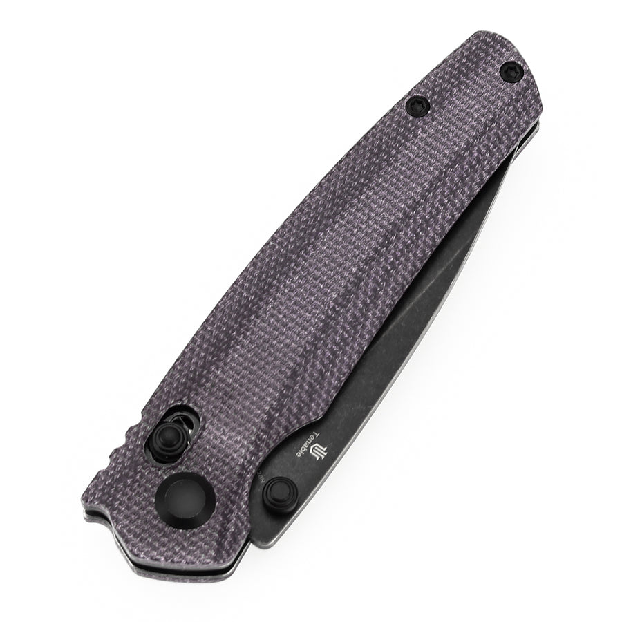 Tenable Raven T2109V7 14C28N Blade Purple Micarta Handle Cross Bar Lock Folding Knife
