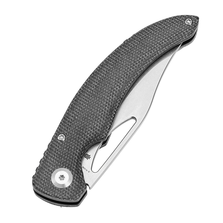 Tenable Gideon T1119A1 Stonewashed Nitro-V Blade Black Micarta Handle Liner Lock