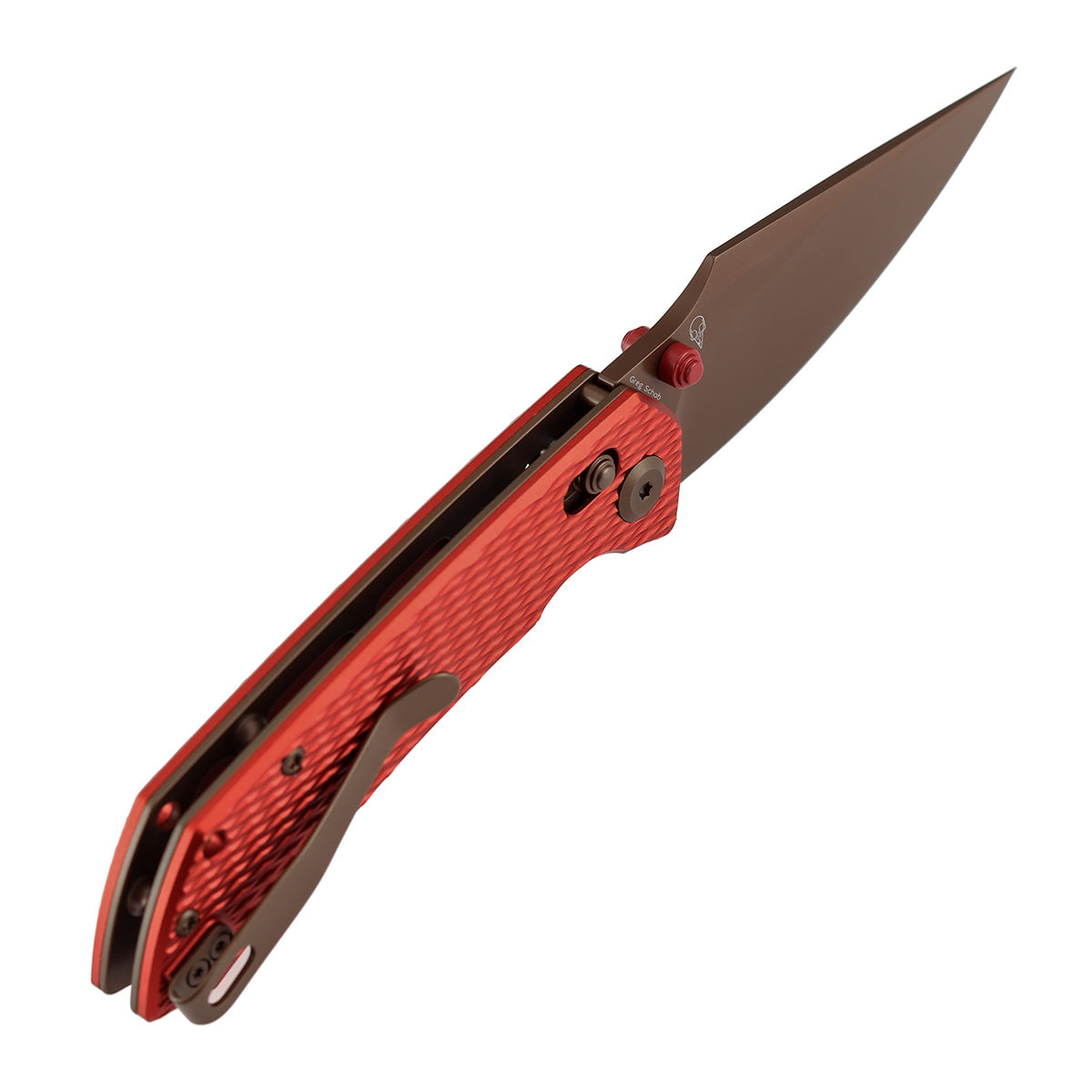 Tenable Fenrir T1034V17 Rose Gold Nitro-V Blade Red Anodized Aluminum Handle Crossbar Lock Folding Knife