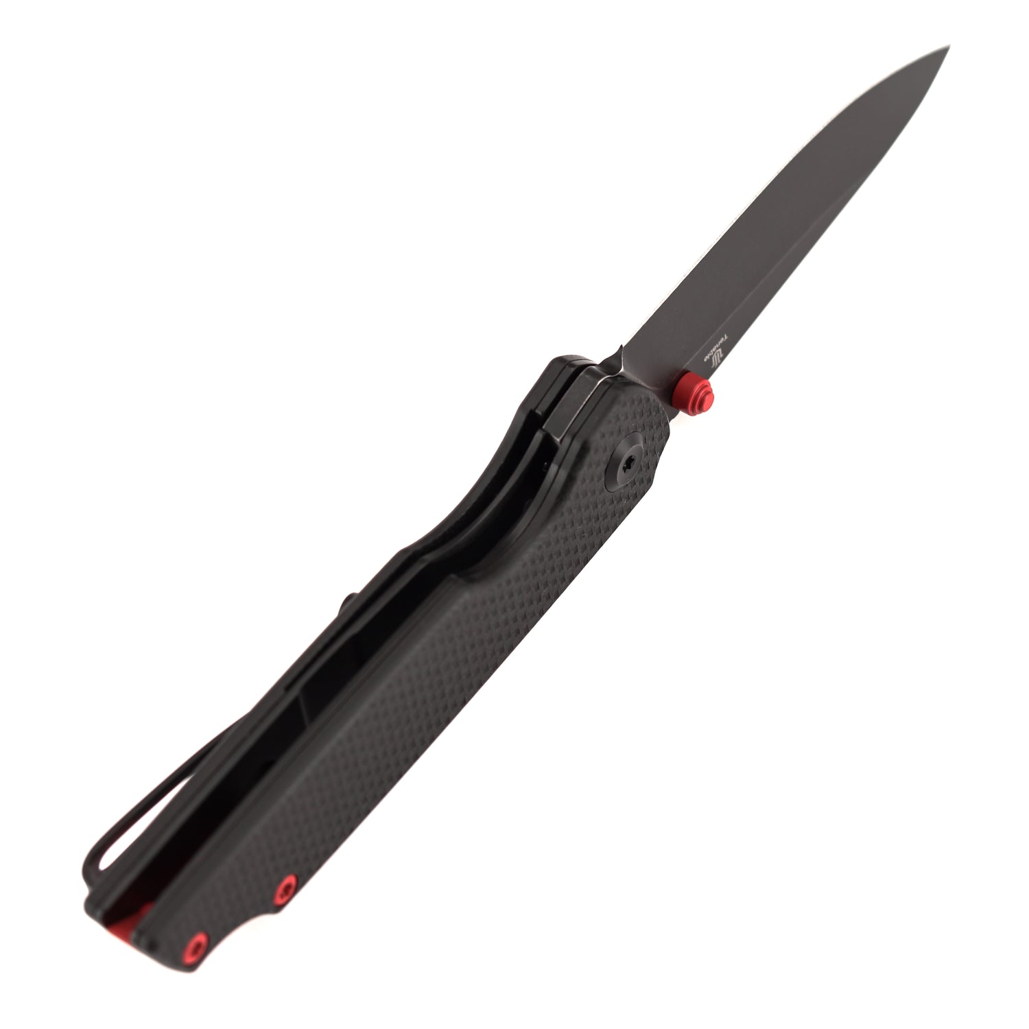 Tenable Mini Warrior B2005A1 Blackwash Nitro-V Blade Black G10 Handle Liner Lock Folding Knife