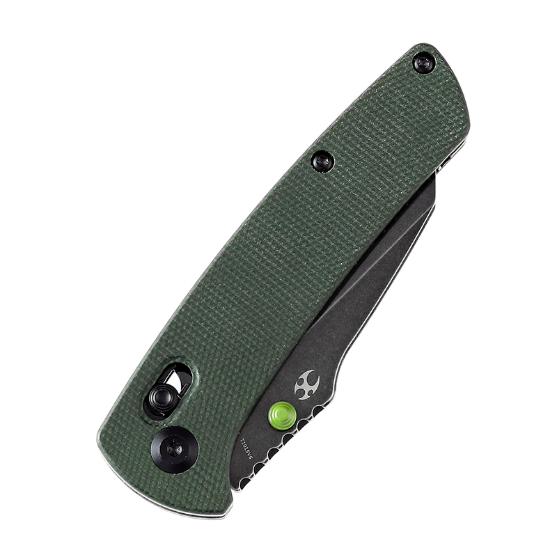 Kansept Main Street T1015V6 154CM Blade Green Micarta Handle Crossbar Lock Folding Knife