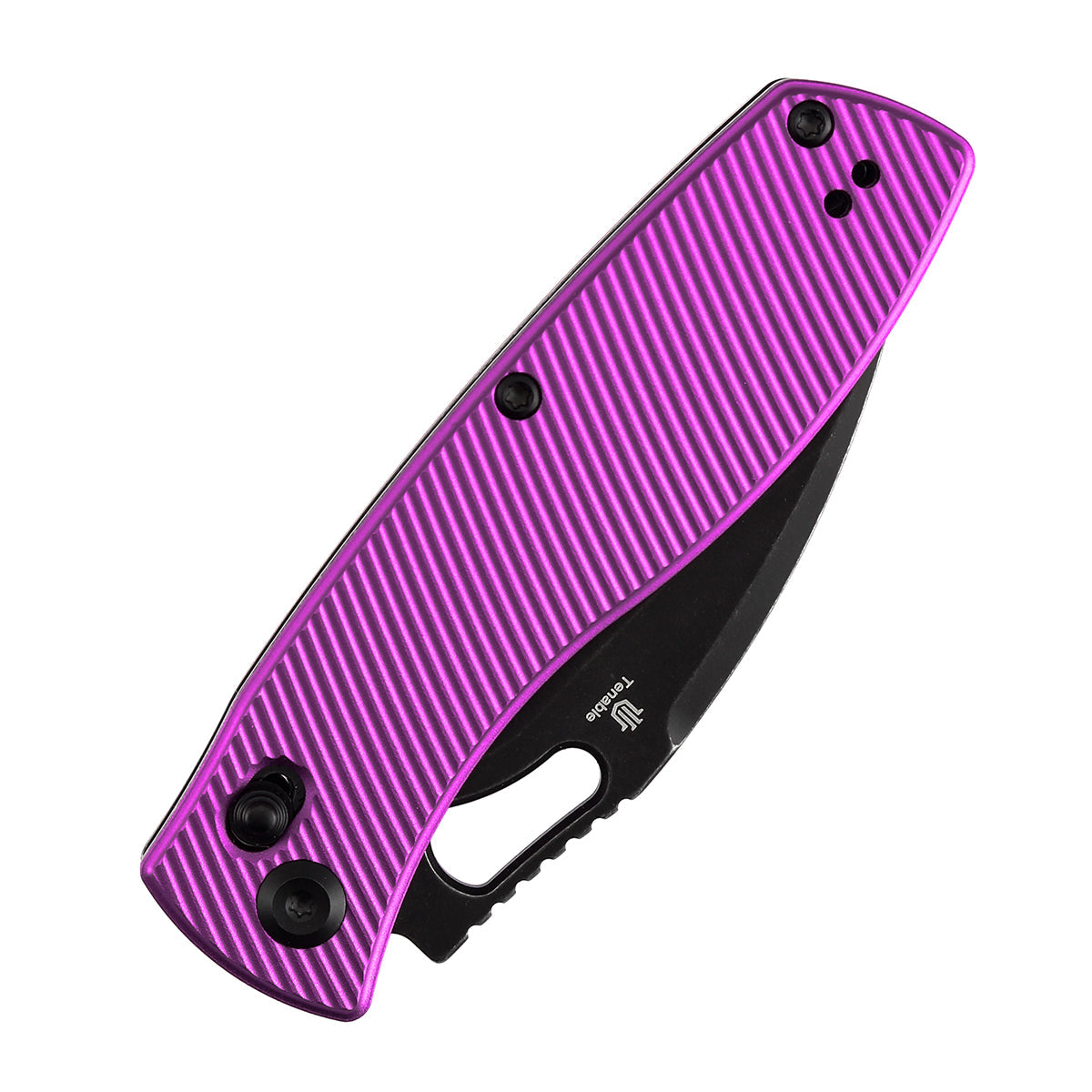 Tenable Heron B2124V1 Nitro-V Blade Purple Aluminum Handle Crossbar Lock Folding Knife