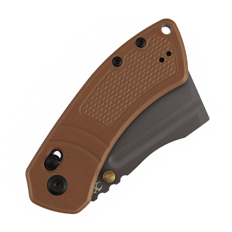 Kansept Korvid V TE2030V4 Blackwash D2 Blade Purple G10 Handle Crossbar Lock Folding Knife