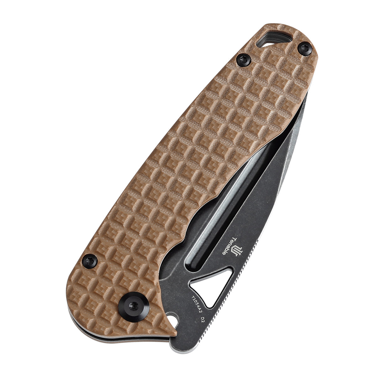 Tenable Bömbur T1054A2 Blackwash D2 Blade Brown G10 Handle Liner Lock Folding Knife