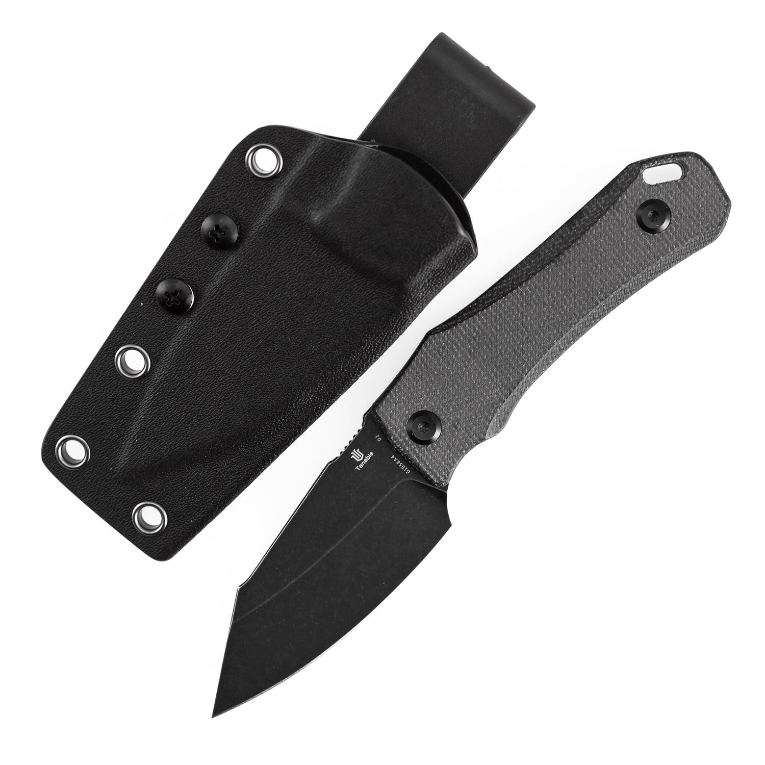 Tenable Loki G1058A4 Blackwash D2 Blade Black G10 Handle Fixed Blade Knife