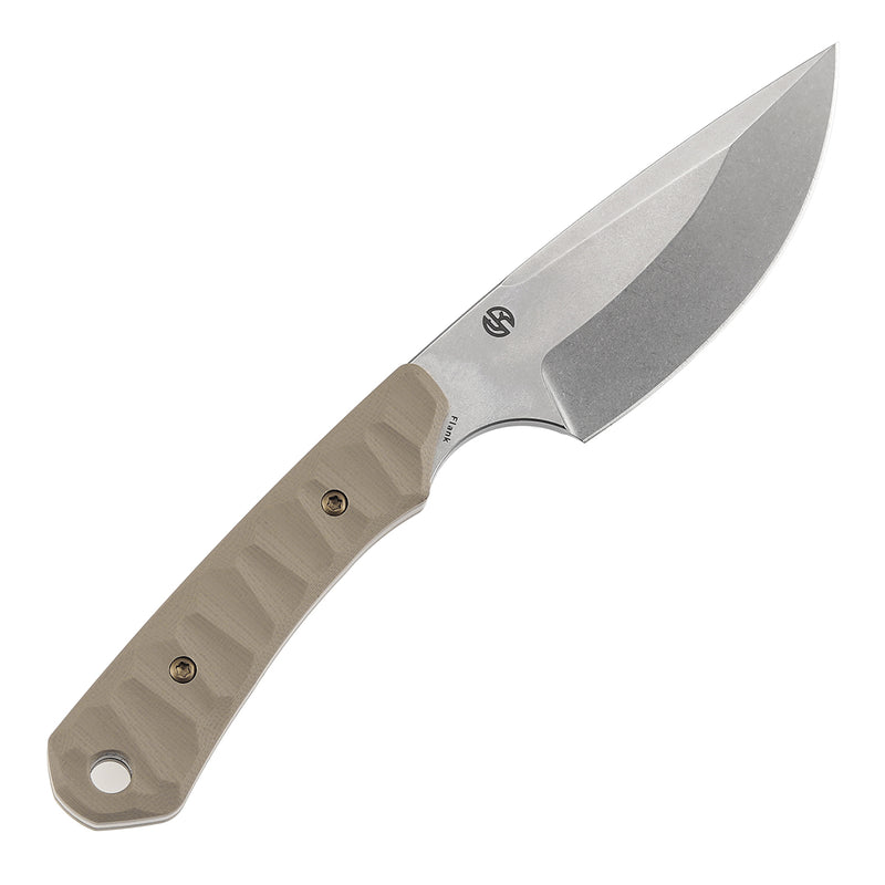 Kansept Flank G006A5 Stonewashed D2 Blade Light Sand G10 Handle Fixed Blade Knife