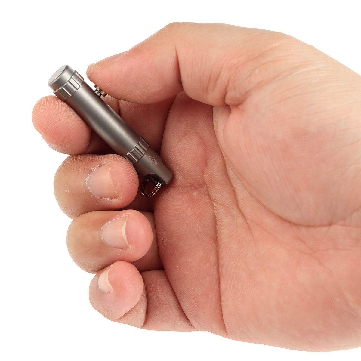 Kansept EDC Bolt Fidget G013A1 Plain Titanium with Bolt Mechanism for Stress Relieving with Key Chain for Lanyard Hole