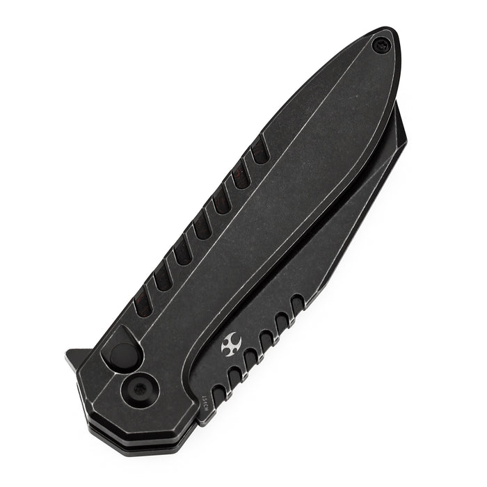Kansept Kosame T1093F5 154CM Blade Blackwash Titanium with Black & Red G-mascus Button Lock