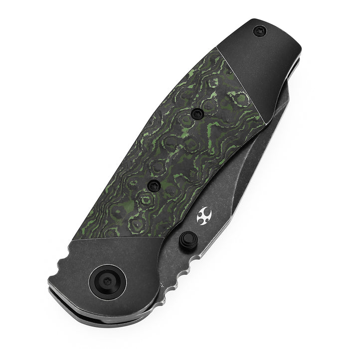 KANSEPT Caveman K1110B2 CPM 20CV Blade Titanium with Jungle Wear Fatcarbon Handle Frame Lock