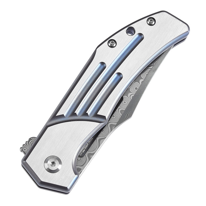 Kansept Orion K1089B2 Damascus Blade Titanium Handle JB Stout Design