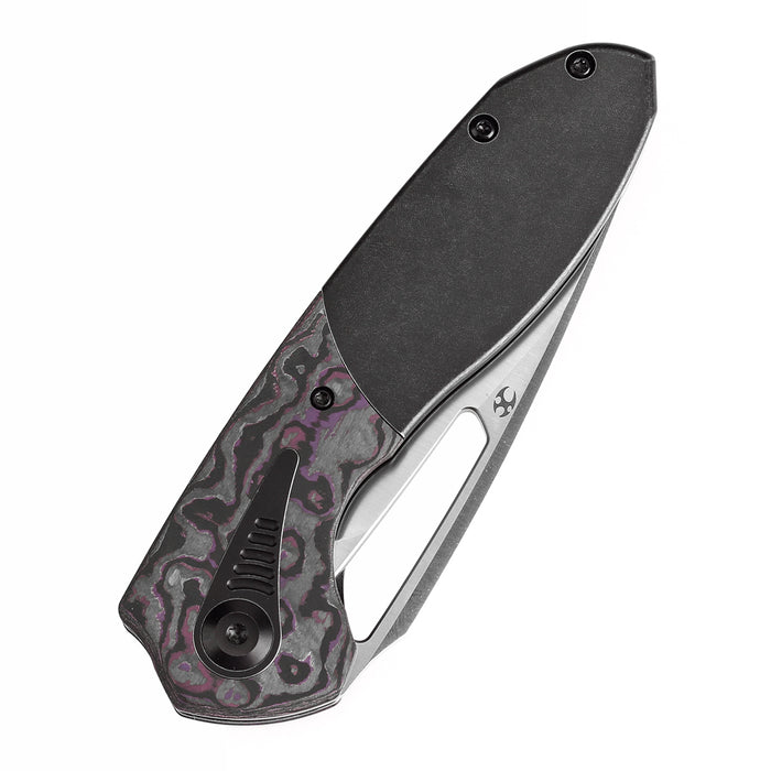 KANSEPT Thoth K1075T1 CPM 20CV Blade Titanium and Purple Haze Carbon Fiber Handle Bolster Lock