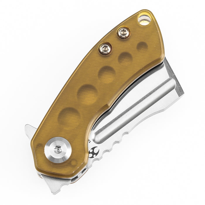 Kansept Mini Korvid K3030P1 CPM-S35VN Blade Amber PEI/Ultem Handle Liner Lock Folding Knife