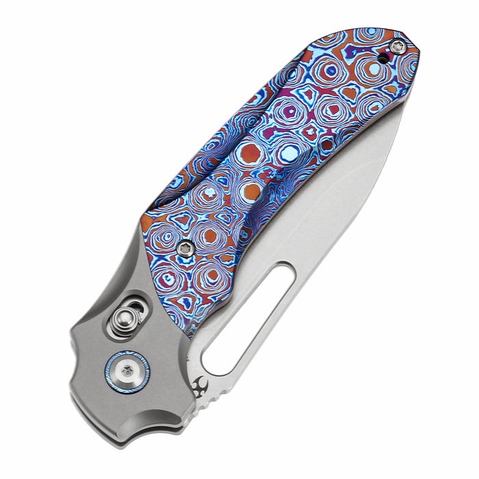 KANSEPT Quasar K1099V4 CPM 20CV Blade Titanium and Timascus Handle Cross Bar Lock