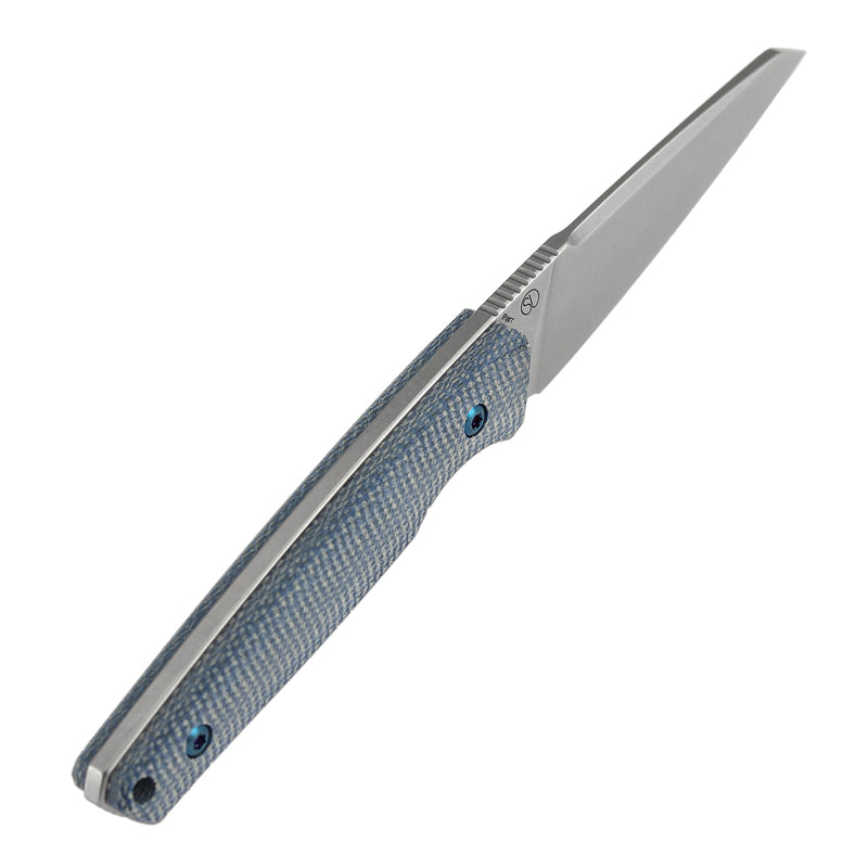 Kansept Parr G011A6 D2 Blade Blue Micarta Handle Fixed Blade Knife