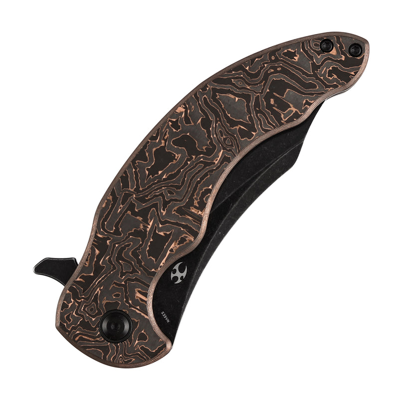 Kansept Gilgamesh K1128A4 CPM-S35VN Blade Carbon Fiber And Titanium Handle Frame Lock Folding Knife
