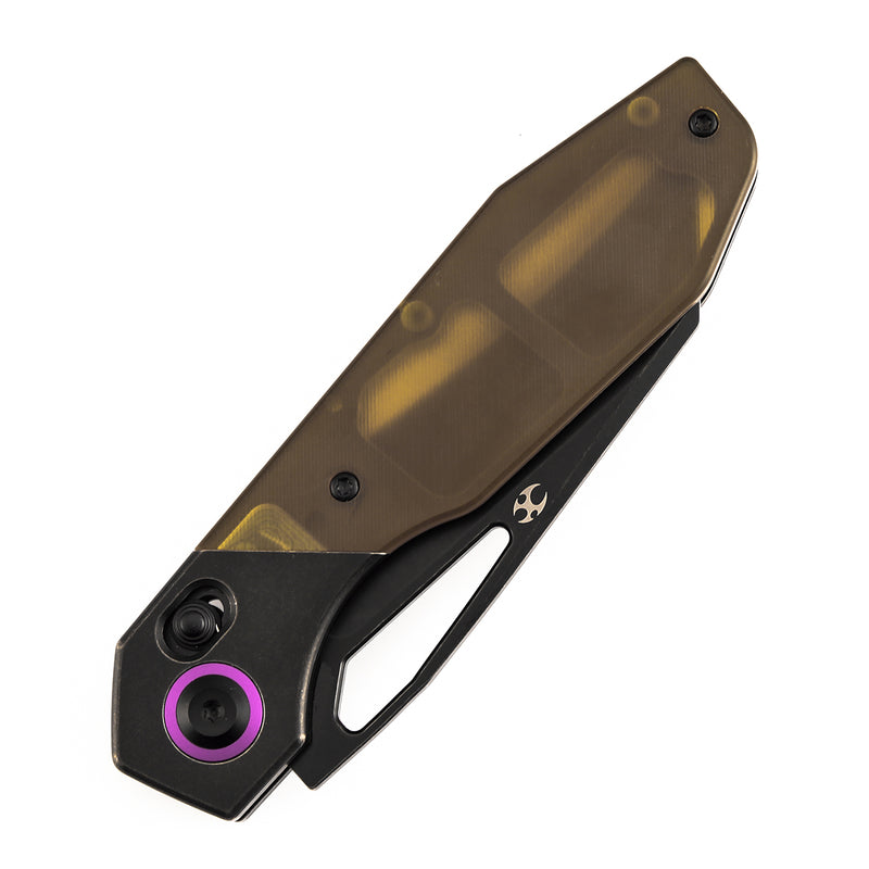 Kansept QTRO K1118VH1 Elmax Blade Titanium and Ultem Handle Crossbar Lock Folding Knife