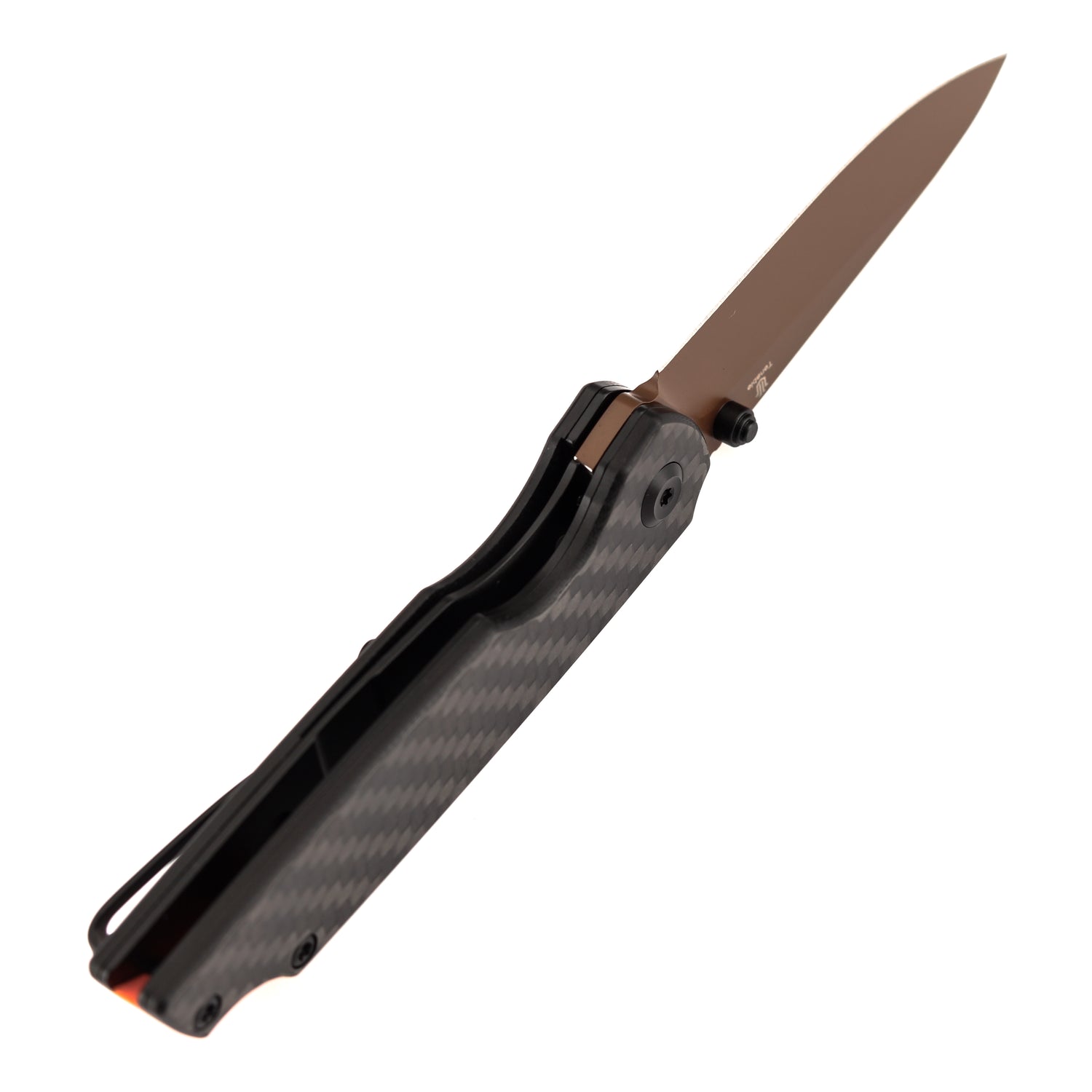 Tenable Mini Warrior B2005A4 Rose Gold Nitro-V Blade Twill Carbon Fiber & G10 Handle Liner Lock Folding Knife