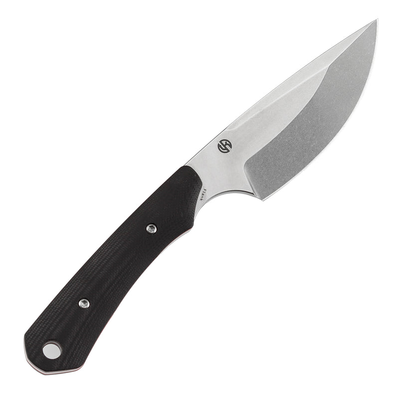 Kansept Flank G006A2 Stonewashed D2 Blade Black & Red D2 Blade G10 Handle Fixed Blade Knife