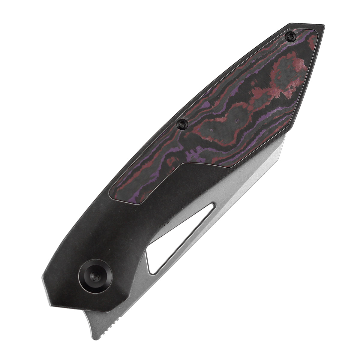 Kansept Strip K1113A2 Magnacut Blade Purple Haze Fatcarbon+Blackwash Titanium Hnadle Frame Lock Folding Knife