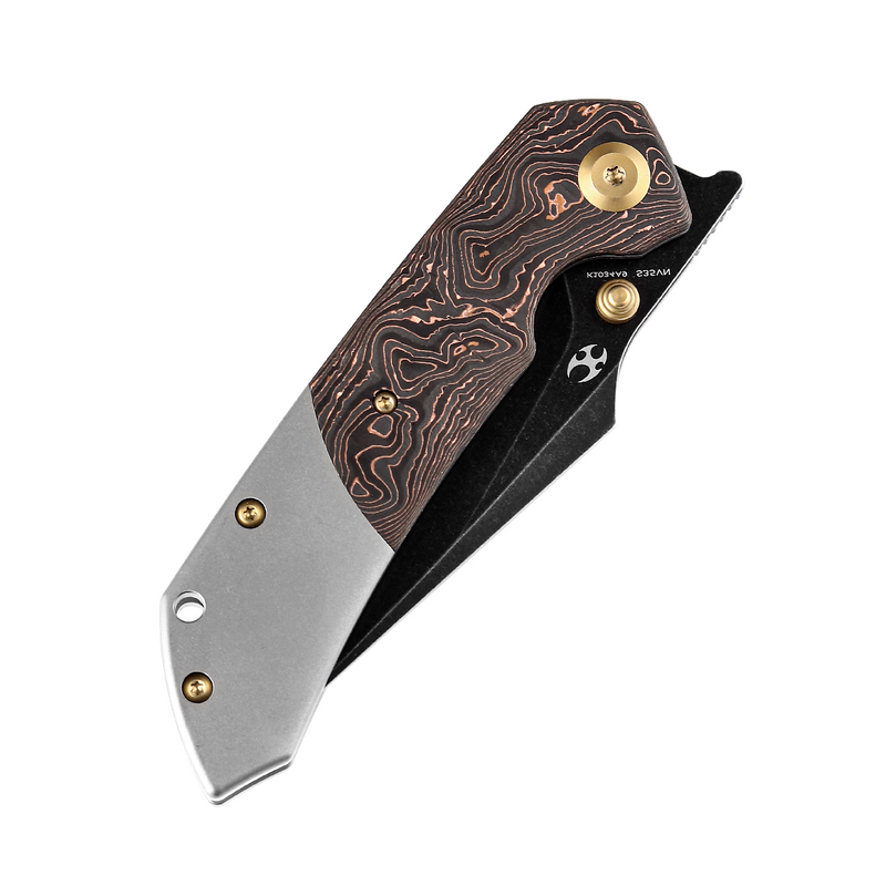 Kansept Fenrir K1034A9 CPM-S35VN Blade Copper Carbon Fiber + Titanium Handle Liner Lock Folding Knife